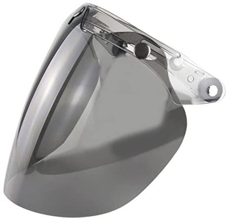 ERYUE lentille, Visière de Casque à Visage Ouvert Visière à Bulles pour Casque de Moto Visière Pare-Vent à Bulles à 3 Boutons-Pression