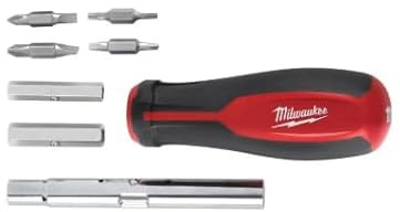 Milwaukee 11-in-1 Multi-Tip Screwdriver with Square Drive Bits and 13-in-1 Multi-Tip Cushion Grip Screwdriver Sets (48-22-2880-2761), Red (‎48-22-2302-2880-2761)