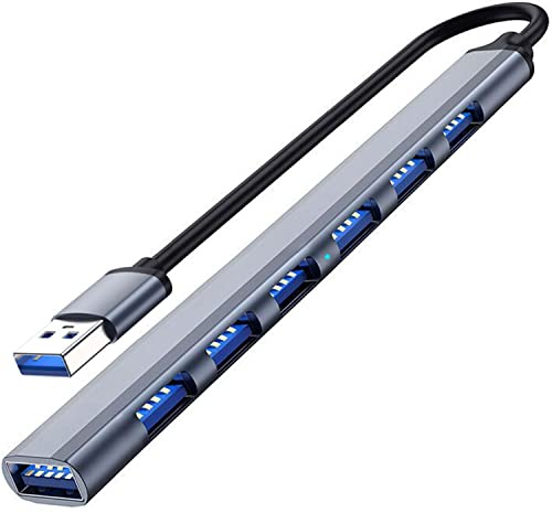 VIENON Hub USB 3.0 con 7 puertos, aluminio USB 3.0 Hub USB divisor extensor USB para portátil, PC, MacBook, Mac Pro, Mac Mini, iMac, Surface Pro y más