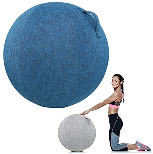RVUEM Balance Ball Cover, Exercise Ball Cover, Yoga Ball Chair Cover, 55/65/75 cm, Sitting Ball Chair Protection, Foldable Lightweight, for Fitness Yoga Ball Gym Training,Dark Blue,55cm