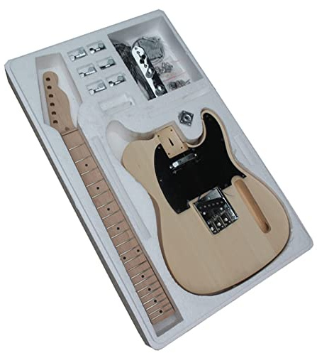 Massive Linde Korpus DIY E-Gitarren-Bausatz Ahornhals Und Griffbrett Unfertig Fachmann E-Gitarren-Bausatz