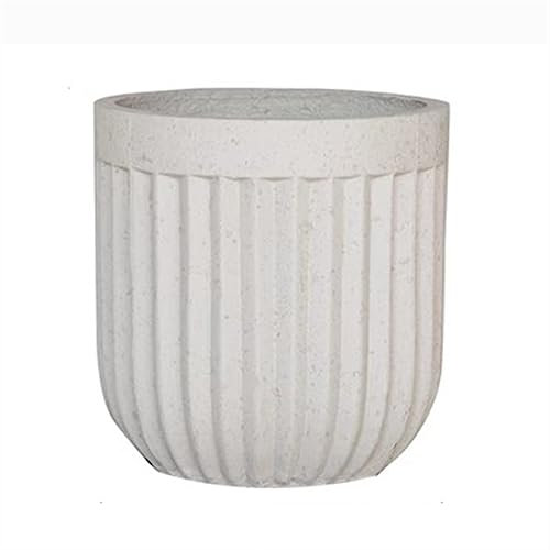Maceta Interior Macetas simples Plantas de piso de cemento Macetas de interior Redondas Plantas verdes grandes Decoración de flores Macetas con patrón vertical Patrón de flores Jardineras Exterior ( S