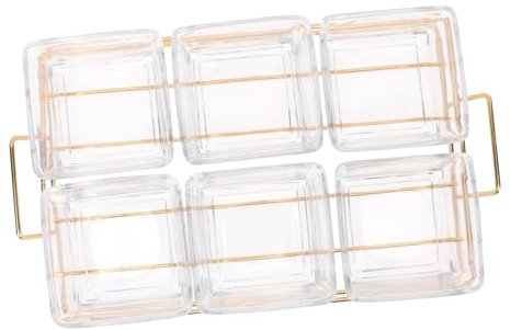 ABOOFAN 1 Satz Geteilter Obstteller Vorspeisenteller Serviertablett Obsttabletts Zum Servieren Für Partys Tablett Mit Getrockneten Früchten Obstschale Lebensmittel Spender Glas