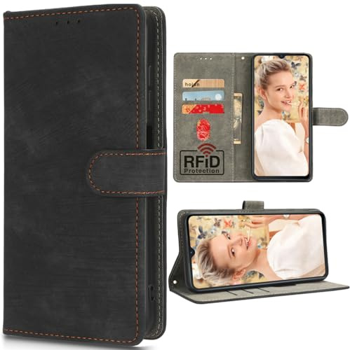 BAILI RFID-Sperrung Hülle für Samsung Xcover 7, Kartenhalter, Ständer Case Etui Handyhülle für Samsung Xcover 7-01