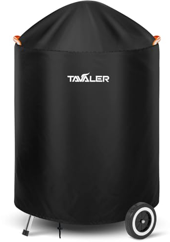 Tavaler Copertura per barbecue a sfera, resistente alle intemperie, in tessuto Oxford 420D, per barbecue a sfera, 57 cm, impermeabile, antistrappo, copertura per barbecue a carbonella (77 x 90 cm)