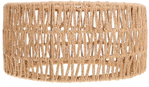 Kichvoe Pantalla De LáMpara Tejida Con Cuerda De Paja Para LáMpara De Techo RúStica TamañO L 11.81X11.81X5.90In Cubierta Ligera Y Resistente Para IluminacióN Interior