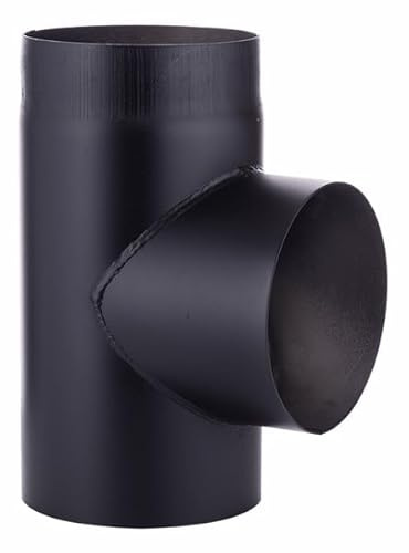 Fumio Tuyau de poêle, coude, rosace murale, 2 mm, diamètre : 160 mm (pièce en T, 90 °)