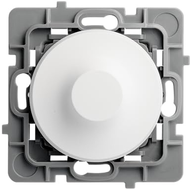 DEBFLEX - Casual Evo - Mécanisme Variateur Compatible LED - Interrupteur Variateur 1W à 75W (LED) ou 1W à 300W (Halogène) - Plastique - Pour Installation Encastrée - Blanc - 74 x 74 x 54 mm