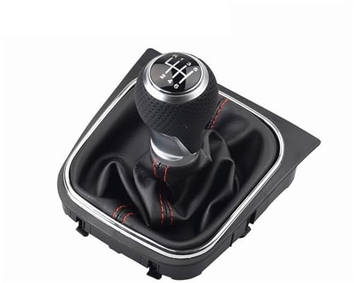 Zündspule Auto Für VW Für Golf 5/6 MK5/6 Für Scirocco 2009 Auto Schaltknauf Hebel Stift 5 6 Geschwindigkeit Boot Abdeckung Gaitor Zündspule Gummistiefel Stecker(Silver 6 Speed)
