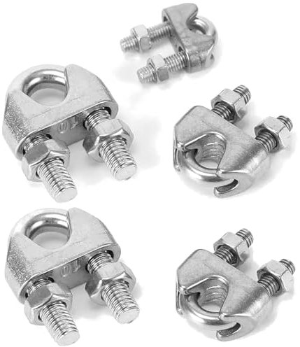 cyclingcolors 5x Morsetti per Cavo Fune Metallica Bullone a Forma di U Acciaio Zincato Tiranti per Utensili Movimentazione Fai da te, 6mm
