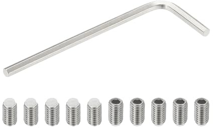 PATIKIL M5x8mm Vis Sans Tête Nylon, 10Pcs en Acier Inoxydable 304 Boulon Tête Hexagonale Métrique Six Pans Creux, Antidérapant, Entraînement Hexagonal Interne avec Clé Six Pans