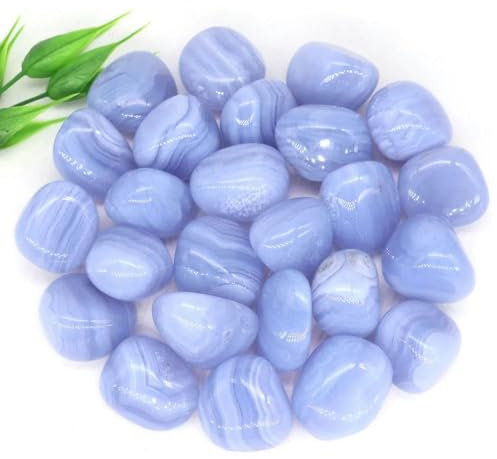 Pierres naturelles polies en vrac, gravier, spécimen, cristaux de guérison, quartz, minéraux énergétiques, réservoir, aquarium, décoration de maison, gemme décorative, agate en dentelle bleue, 1 piè