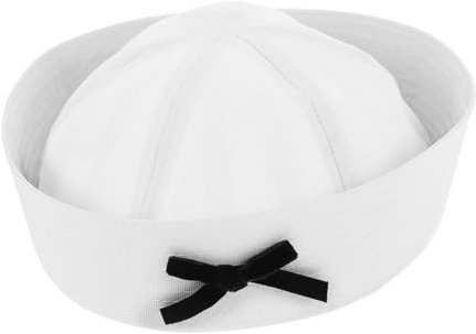 VALICLUD Sailor Costume Hat Women Bowknot Cap Adult Sailor Cosplay Hat Decoration White