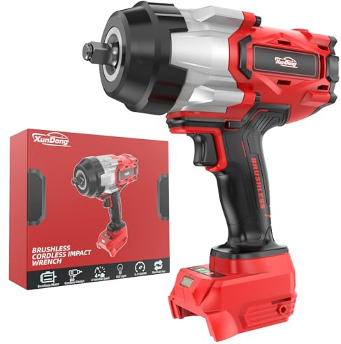 Cordless Impact Wrench 1/2 Compatible with Milwaukee 18V Battery, 1600Ft-lbs(2200N.m) High Torque Impact Gun Heavy Duty, Brushless Electric Power Impact Driver with 4 Speed Modes & LED Work Light