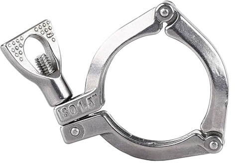 Adjustable Pipe Clamp,1pcs 304 Stainless Three Section Sanitary Tri-Clamp Fitting for Homebrew Beer, 1.5 2 2.5 3 OD ×50.5mm 64 77.5 91mm(2 inches x K64)(3 inches x K91)