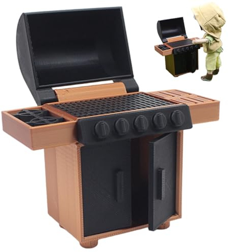 Dollhouse Miniaturen 1 12 Skala, Plastikspielzeug Grillmodell, Simulation winziger Grill für Dollhouse Kitchen Cooking Tool Yard Szene Orament