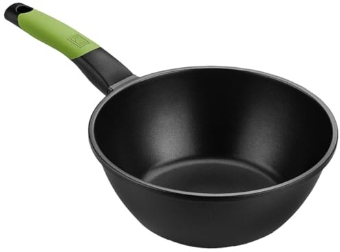 levitantes wok de aluminio ø24cm con mango, ideal para saltear verduras y preparar platos asiáticos.