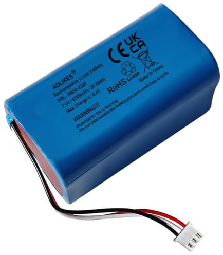 AOLIKES 18650 2s2p 5200mAh 7.4V batería recargable de iones de litio con conector XH2.54/3P conector macho / celdas 5C / admite carga rápida