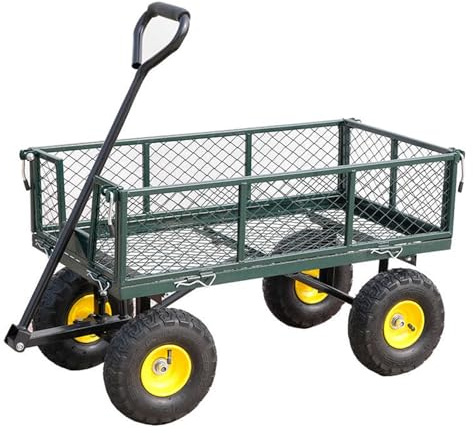 Wheelbarrow Cart all-Terrain Quiet Wheels Collapsible Wagon，Super Heavy-Duty Loading Capacity(47.2x11/120x28cm)