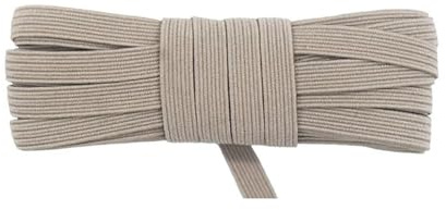 Cordón elástico plano apretado de 5 metros, cordón elástico de banda de goma de látex de 6mm, adorno de costura de vestido,Broncearse,6mm