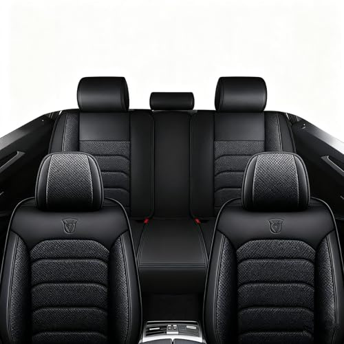 FUNEAER Auto Sitzbezüge Set für Dacia Duster Prestige,Auto Schonbezüge die Vordersitze,Sitzschoner Universal-Schwarz