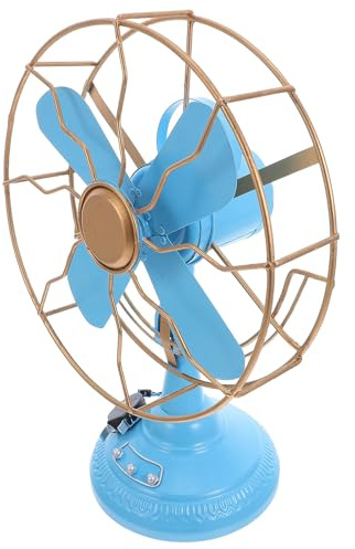 HOLIDYOYO Ventilatore Retrò in Metallo Vintage da Tavolo Ornamento Decorativo per Camera da Letto e Ufficio Decorazione Artistica Compatta per Ambienti Domestici e Oggetti di Scena