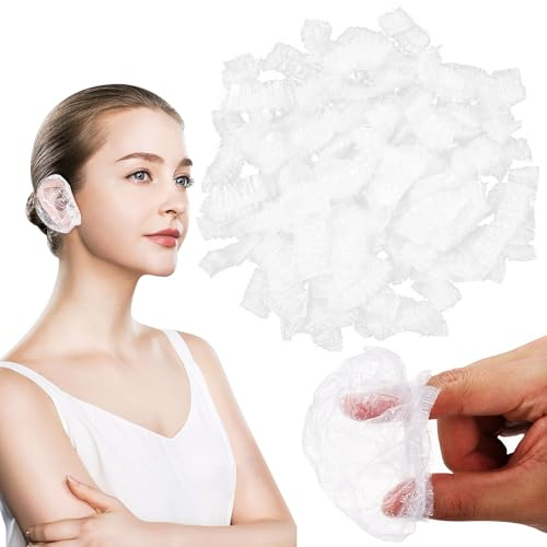 Healifty 200 Stück Einweg Ohrenschutz für Haarfärbemittel aus Pe Kunststoff Weich und Elastisch Ohrenschützer für Baden und Zuhause