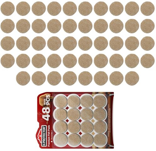 48 Pcs Felt Pads for Furniture Feet, Furniture Pads Floor Protectors, Chair Leg Floor Protectors, Floors Protector for Furnitures Legs, for Hardwood Laminate Tile Floors Table Sofa