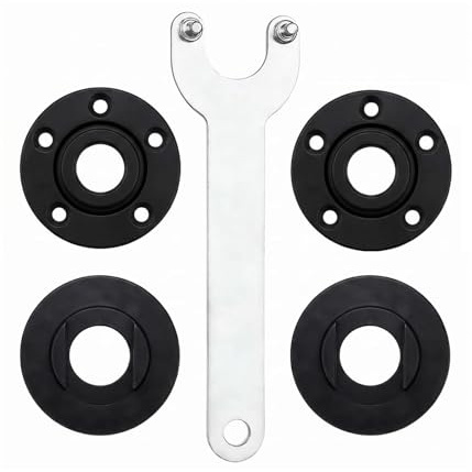5 Pièces Clé de Meuleuse Universelle avec Bride, 2 Pièces Clés d'Angle pour Meuleuse, Écrou de Serrage Rapide pour Disqueuse, Conception en Y, Type 115, Fixation de Disque en Métal Moulé