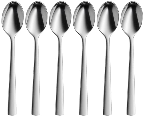 WMF Corvo Espressolöffel Set 6-teilig, 10,5 cm, Espresso Löffel Cromargan protect Edelstahl mattiert, kleine Löffel kratzbeständig, spülmaschinenfest