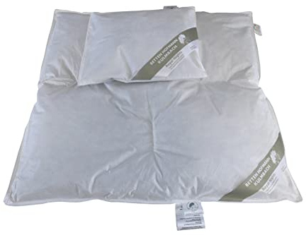 Hofmann Set Baby Ganzjahres Daunendecke 80x80 + 35x40 100% Neue Daunen