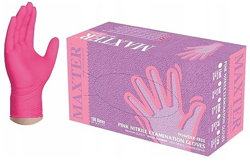 Nitrilhandschuhe | Puderfrei | Rosa | Verstärkt | Strapazierfähig | Einweghandschuhe | Medizinische Diagnostikhandschuhe | zum Kochen | für Werkstatt | Größe M | Packung 100 Stück