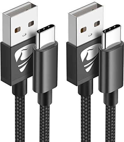 Yosou USB C Charger Cable USB A to USB C Type C Charger Fast Charging 3A Lead Braided for Samsung Galaxy S22 S21 S20,Pixel 8 7 6,PS5,Switch 1M 2Pack Black