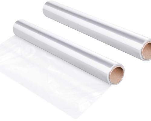 Rouleau Film Transparent Emballage Fleuriste 35cm*15M/30M, pour Fleuriste,Paniers de Cadeau Emballage en Cellophane 3,3 mil (2 rouleaux)