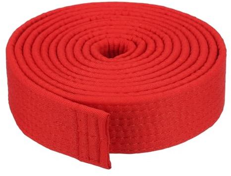 PATIKIL Taekwondo Farbiger Ranggürtel 1,6 x9,8ft 3 m, Polyester Kampfkunst Judo Karate Gürtel für Trainer Unterricht Praxis, Rot