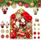 Kssvzz 72er Set Weihnachtskugeln Plastik Rot Gold, Christbaumkugeln Kunststoff Weihnachtsbaum Deko, Weihnachtsbaumkugeln mit Aufhänger, Glänzend Glitzernd Matt Weihnachtsbaum Kugeln Christbaumschmuck