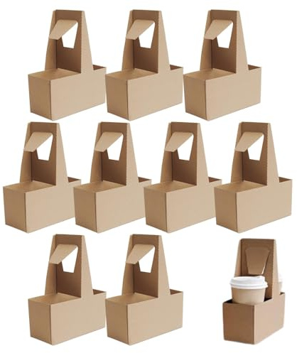 Porte-boissons de livraison, porte-gobelets à emporter - 10X support en carton robuste | Services de livraison de nourriture Porte-gobelet, Porte-gobelet à café Plateaux de transport de boissons pour