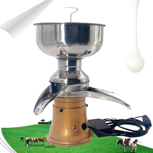 Dispensador de crema batida profesional, separador de crema de leche, separador centrífugo de crema eléctrico, espumador de leche de acero inoxidable 304 con recipiente grande, separador de