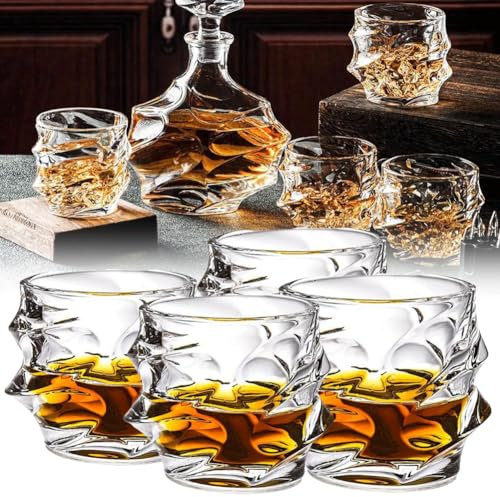 4 bicchieri da whisky in vetro giapponese, bicchieri da whisky giapponesi, bicchieri da bar con fondo spesso e spesso, bicchieri da whisky vecchio stile, bicchieri da cognac unici per scotch, bourbon,