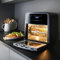 New Express 12 Litre Digital Air Fryer Oven, Complete With Three Cooking Methods: Rotisserie, Air Fryer Basket and Multiple Use Shelves, Colour Digital Touch Screen, 80-200°C Temperature.