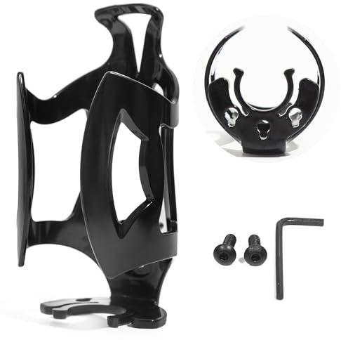 Porte Gourde Velo, Porte Bouteille Velo, Porte Gourde Velo Universel pour VTT, Vélo de Route, Facile à Installer(Noir)