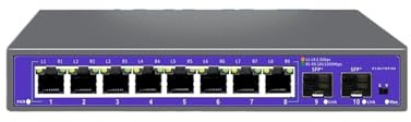 Conmutador De Red Sin PoE De 2,5 G, 5 Puertos Ethernet De 8 Puertos con 2 SFP+ De 10 G For Cámara IP/NVR(K0802WS EU Plug)