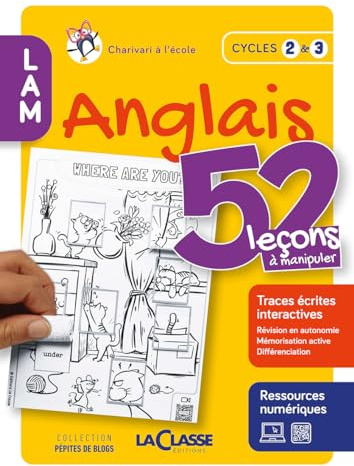 52 LECONS A MANIPULER EN ANGLAIS Cycle 2 et 3 (livre + ressources numériques)