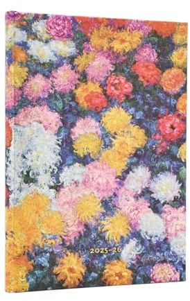 Paperblanks | 2026 I Crisantemi di Monet | I Crisantemi di Monet | 18 Mesi | Midi | Orizzontale | Chiusura con Fascia Elastica | 208 Pg | 80 GSM