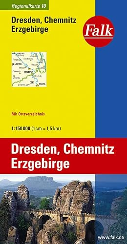 Falk Regionalkarte Dresden - Chemnitz - Erzgebirge 1:150 000