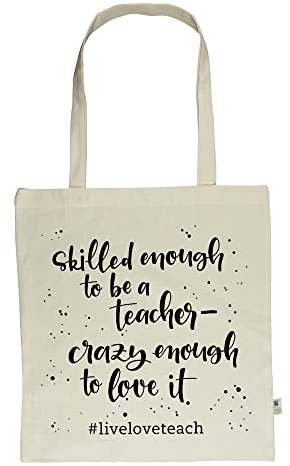 Meine „Heute schaff ich alles!“-Tasche: Fairtrade-zertifizierte Tragetasche aus 100% Bio-Baumwolle mit langen Henkeln (live – love – teach)