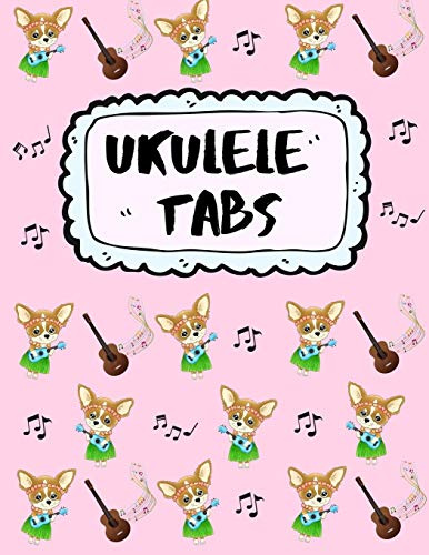 Ukulele Tabs: Leere Notenblatt mit Tabulatur für Ukulele Lieder und Akkorde | Schreibe deine eigene Uke Musik auf! | Ukulele Notizbuch | Ukulele Tabulatur für Anfänger