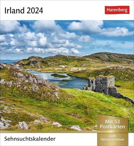 Irland Sehnsuchtskalender 2024. Fernweh in einem Foto-Kalender zum Aufstellen. Die schönsten Landschaften Irlands als Postkarten in einem ... Postkarten (Sehnsuchtskalender von Harenberg)