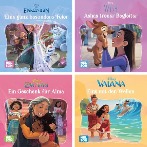4er-Set Maxi-Mini 52: Disney Filmlieblinge: Neue Disney-Geschichten ab 3 Jahren mit der Eiskönigin, Wish, Encanto und Vaiana (Nelson Maxi-Mini)