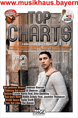 Top Charts 72 mit CD: Die 6 besten und aktuellsten Hits in einer Ausgabe!